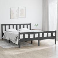 Bedframe massief hout grijs 120x200 cm - thumbnail