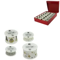 Horn cadeaulint zwart/wit/goudkleurig display 48 stuks | 2 stuks - thumbnail