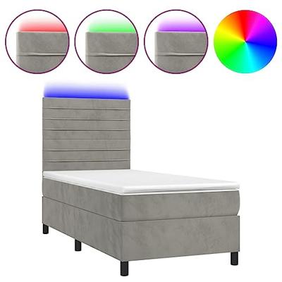 Boxspring met matras en LED fluweel lichtgrijs 90x200 cm