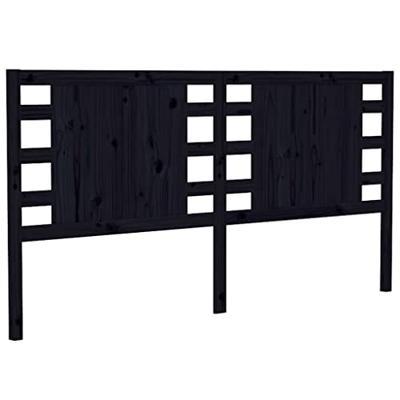 Hoofdbord 126x4x100 cm massief grenenhout zwart