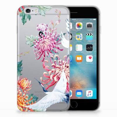 Apple iPhone 6 | 6s | TPU Hoesje | Bird Flowers Apple iPhone 6 | 6s | TPU Hoesje | Bird Flowers