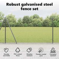 VidaXL Afrasteringspaal grijs 10 x 1,2 m (16 x 16 mm gaas) - thumbnail