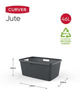 Curver jute wasmand - 46 liter - grijs - thumbnail