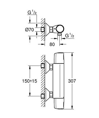 GROHE - Thermostatische douchemengkraan - Precision Trend THM