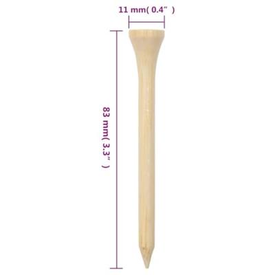VidaXL 1000 st golftees 83 mm bamboe