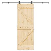 Schuifdeur met beslag 70x210 cm massief grenenhout - thumbnail