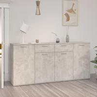 Dressoir 160x36x75 cm bewerkt hout betongrijs - thumbnail
