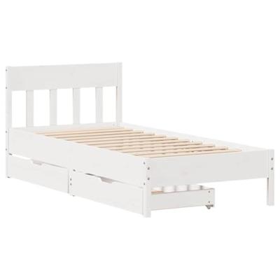 Bedframe zonder matras massief grenenhout wit 90x200 cm Bedframe zonder matras massief grenenhout wit 90x200 cm