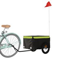 Fietstrailer 30 kg ijzer zwart en groen - thumbnail