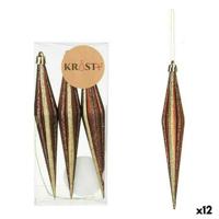 Kerst Decoratie Set Uitgerekt Bruin PVC 8,5 x 3,5 x 19 cm (12 Stuks) - thumbnail