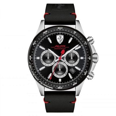 Scuderia Ferrari Pilota Chronograph Staal 45mm | 830389 Scuderia Ferrari Pilota Chronograph Staal 45mm | 830389