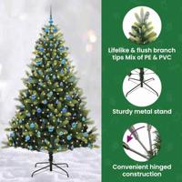 Kunstkerstboom met scharnier 300 LEDs Groen 210 cm PVC en PE - thumbnail