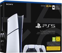 PlayStation 5 Digital Edition 825 GB + 2 Dualsense Wireless Controllers (SLIM VERSION) - thumbnail