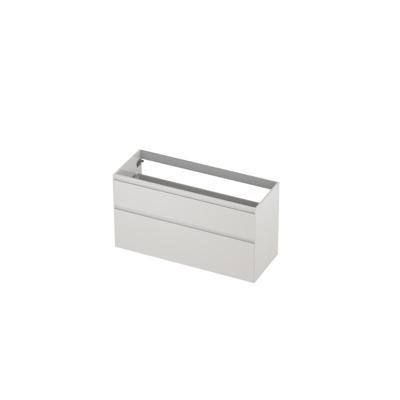 INK - Onderkast 2 Laden Greeploos Gelakt 45gr A-symmetrisch - 1200x450x650 Mm - Hoogglans Wit