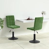 Eetkamerstoelen draaibaar 2 st fluweel donkergroen - thumbnail