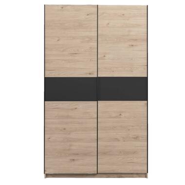 Schuifdeurkast Genua - eikenkleur/antraciet - 204x122x60 cm