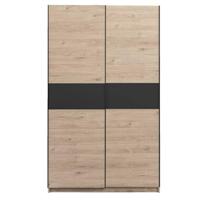 Schuifdeurkast Genua - eikenkleur/antraciet - 204x122x60 cm - thumbnail