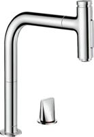 Hansgrohe Metris Select M71 2-gats ééngreeps keukenmengkraan met uittrekbare vuistdouche, chroom - thumbnail