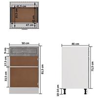Onderkast met lade 50x46x81,5 cm bewerkt hout betongrijs - thumbnail