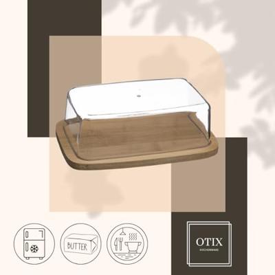 Orange85 Botervloot met Deksel - Bamboe - 19x12,5x6,5 cm - Rechthoekig - Boterschaal