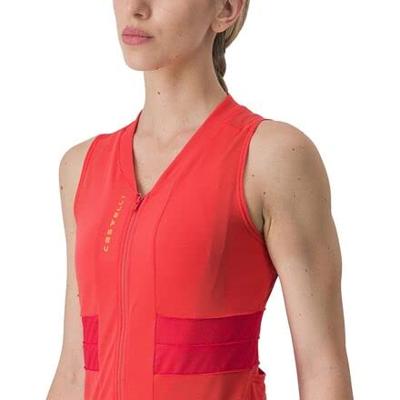 Castelli Anima 4 mouwloos fietsshirt rood dames L - thumbnail