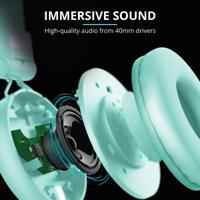 Trust Mobile Tones On-Ear Draadloze Bluetooth Koptelefoon, Wireless Headphones (25 uur Speeltijd, 40mm Drivers, Opvouwbaar, Ingebouwde Microfoon) Turquoise - thumbnail