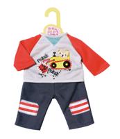 Dolly Moda poppenkleding meisjes 43 cm polyester rood/blauw - thumbnail