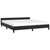 Bedframe zonder matras 160x200 cm fluweel zwart - thumbnail
