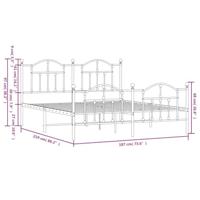 Bedframe met hoofd- en voeteneinde metaal zwart 183x213 cm - thumbnail