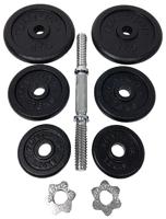 Tunturi Dumbbellset | Halterset | Totaal 20 kg | 1 stang | Zwart - thumbnail
