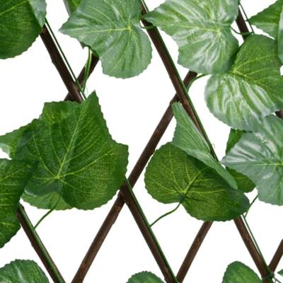 VidaXL Kunstplant druivenblad op latwerk uittrek baar 180x20 cm groen - thumbnail