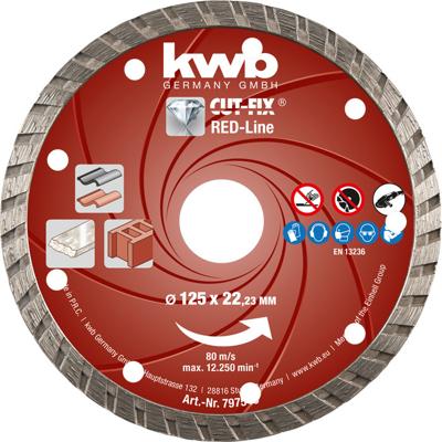 kwb 797540 Diamanten doorslijpschijf Diameter 125 mm Boordiameter 22 mm Marmer, Keramiek, Tegels 1 stuk(s) kwb 797540 Diamanten doorslijpschijf Diameter 125 mm Boordiameter 22 mm Marmer, Keramiek, Tegels 1 stuk(s)