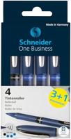 Schneider Schreibgeräte One Business 06 183084 Rollerballpen 0.6 mm Zwart, Blauw 4 stuk(s) - thumbnail