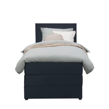 Boxspring met opbergruimte Liv egaal - blauw - 90x200 cm - Leen Bakker