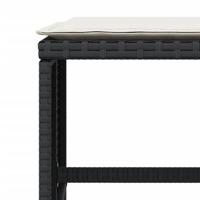 Tuinkrukken 4 st met kussens 41x41x36 cm poly rattan zwart - thumbnail