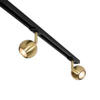 QAZQA Modern 1-fase railsysteem 5-lichts zwart met goud - Gissi - thumbnail