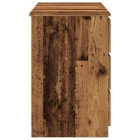 Schrijftafel 140x50x77 cm bewerkt hout oud houtkleurig - thumbnail