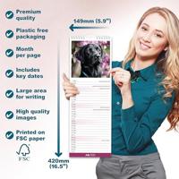 Black Labrador Retriever Slim Calendar 2026 Dog Breed Slimline Calendar - 12 Month - thumbnail