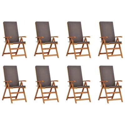 Tuinstoel 8 pcs Bruin 57 x 71.5 x 104cm Massief teakhout