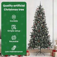 Kunstkerstboom met 300 LED Groen 240 cm PVC en Plastic en Staal - thumbnail