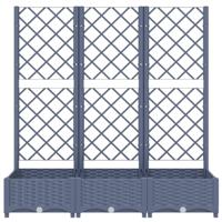 Plantenbak met latwerk 120x40x121,5 cm polypropeen donkergrijs - thumbnail