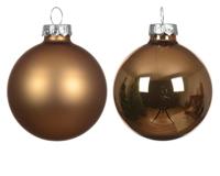 Decoris kerstballen Glas 20st pecannoot bruin 6cm - thumbnail