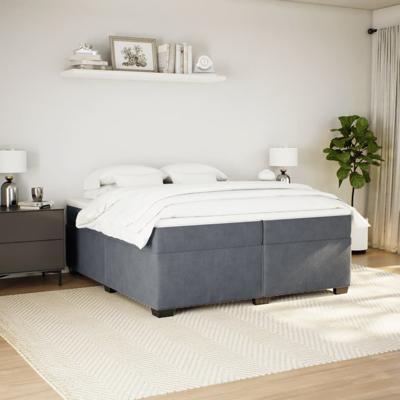 Boxspring met matras fluweel donkergrijs 200x200 cm