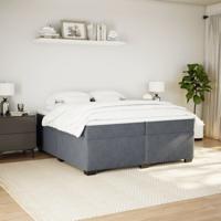 Boxspring met matras fluweel donkergrijs 200x200 cm - thumbnail