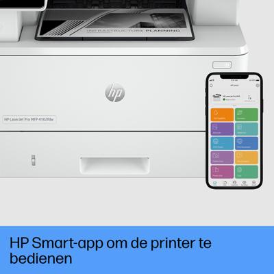 HP LaserJet Pro MFP 4102 fdw Multifunctionele printer Laser, kleur Zwart/wit A4 Printen, scannen, kopiëren, faxen Bluetooth, Duplex, LAN, WiFi, USB