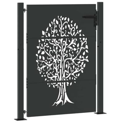 Tuinpoort met slot Zwart 105 x 125 cm Poedergecoat staal