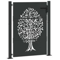 Tuinpoort met slot Zwart 105 x 125 cm Poedergecoat staal - thumbnail
