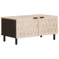 Salontafel Wit 80 x 50 x 40 cm Massief Mango Hout - thumbnail