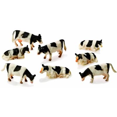 Kids Globe Koe 1:87 zwart/wit ligend en staand Kids Globe Koe 1:87 zwart/wit ligend en staand