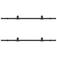 Doos met onderdelen voor schuifdeur 183 cm staal zwart - thumbnail